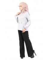 QA-365 Muslimah Lace Blouse Grey