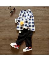 SWK91010 Cute Checker Top and Pant Set Blue