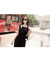 WD21151 Chiffon Maxi Dress Black