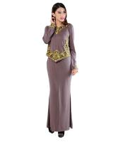 JW5024 Baju Kurung With Embroidery Coffee