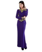 JW5024 Baju Kurung With Embroidery Purple