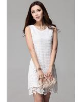 WD21168 Lovely Lace Dress White