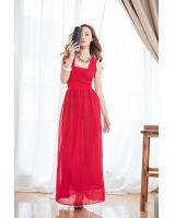 WD21173 Elegant Chiffon Dress Red