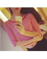 WT21182 Fashion Stripe Top Red