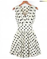 WD21191 Sweet Polka Dot Dress White
