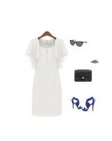 WD21221 Charming Chiffon Dress White