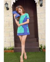 WD21224 Korea Fashion Dress Blue