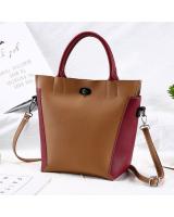 KW80327 Mix Color Shoulder Bag Brown