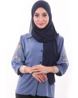 MH134 Embroidery Blouse Blue