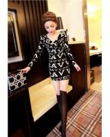 WD21515 Fashion Plunge Dress Alphabet