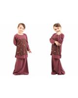 QA-419 Kids Modern Lace Baju Kurung Dust Purple
