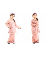 QA-419 Kids Modern Lace Baju Kurung Pink