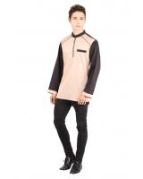 QA-422 Men Zipper Kurta Collection Cream