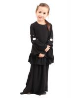QA-428 Cute Kids Peplum Baju Kurung Black