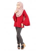 QA-431 Women Flared Blouse Red