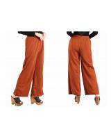 QA-440 Women Flare Palazzo Brown