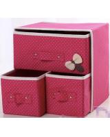HL1011 3 in 1 DIY Storage Box Pink