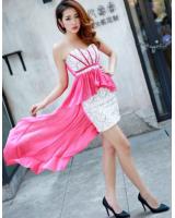 WD21530 Sexy Tube Frill Dress Pink