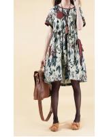 WD5860 Fashion Floral Dress Brown