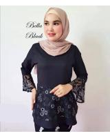 ND0005 Charming Peplum Top Black
