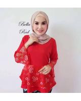 ND0005 Charming Peplum Top Red