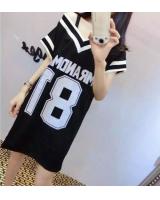 WD21551 V-Neck Dress Black