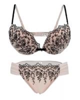 FW158 Qmomo Rosetale W Rims Push Up Bra n Panty Set 1711882