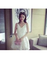 WD21580  Sweet Strap Party Dress White