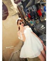 WD21582 Frills Strap Mini Dress White