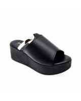 RS002 High Wedges Sandal Black