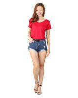 QA-461 Basic Casual T Shirt Red