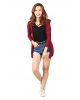 QA-462 Casual Ladies Cardigan Maroon