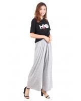 QA-468 Casual Printed Palazzo Light Grey