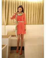 WD21701 Pretty Chiffon Dress Orange