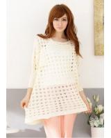 WT21718 Stylish Knit Top Beige