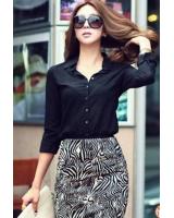 WT21723 Stylish Button Top Black