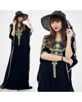 JW5001 Quality Batwing Dress Dark Blue