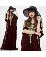 JW5001 Quality Batwing Dress Maroon