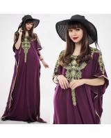 JW5001 Quality Batwing Dress Purple