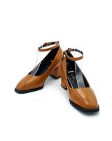 HA049 Carved Mid Heels Brown