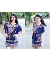 QA-473 Ladies Beach Kaftans Dark Blue