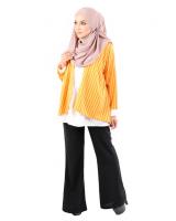 QA-484 Modern Striped Women Blouse Orange