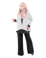 QA-484 Modern Striped Women Blouse White