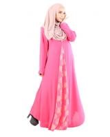 QA-485 Women's Flare Jubah Pink