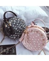 KW80393 Lovely Round Shape Sling Bag Black