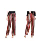 QA-519 Multicolor Striped Pants Orange Multi