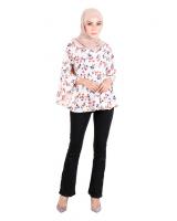 QA-520 Floral Printed Blouse White