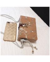 KW80398 Vintage Square Handbag Brown Lace