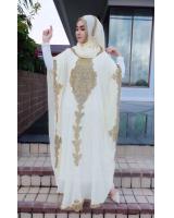 JW5081 Kaftan 3 in 1 White