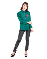 QA-537 FLORAL EMBROIDERY SHIRT GREEN